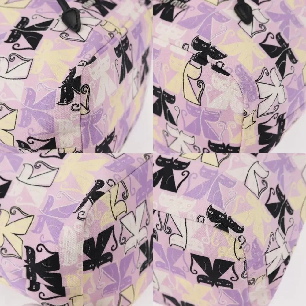 Miu Miu Canvas Madras Cat Drawstring Pouch Pink